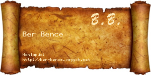 Ber Bence névjegykártya